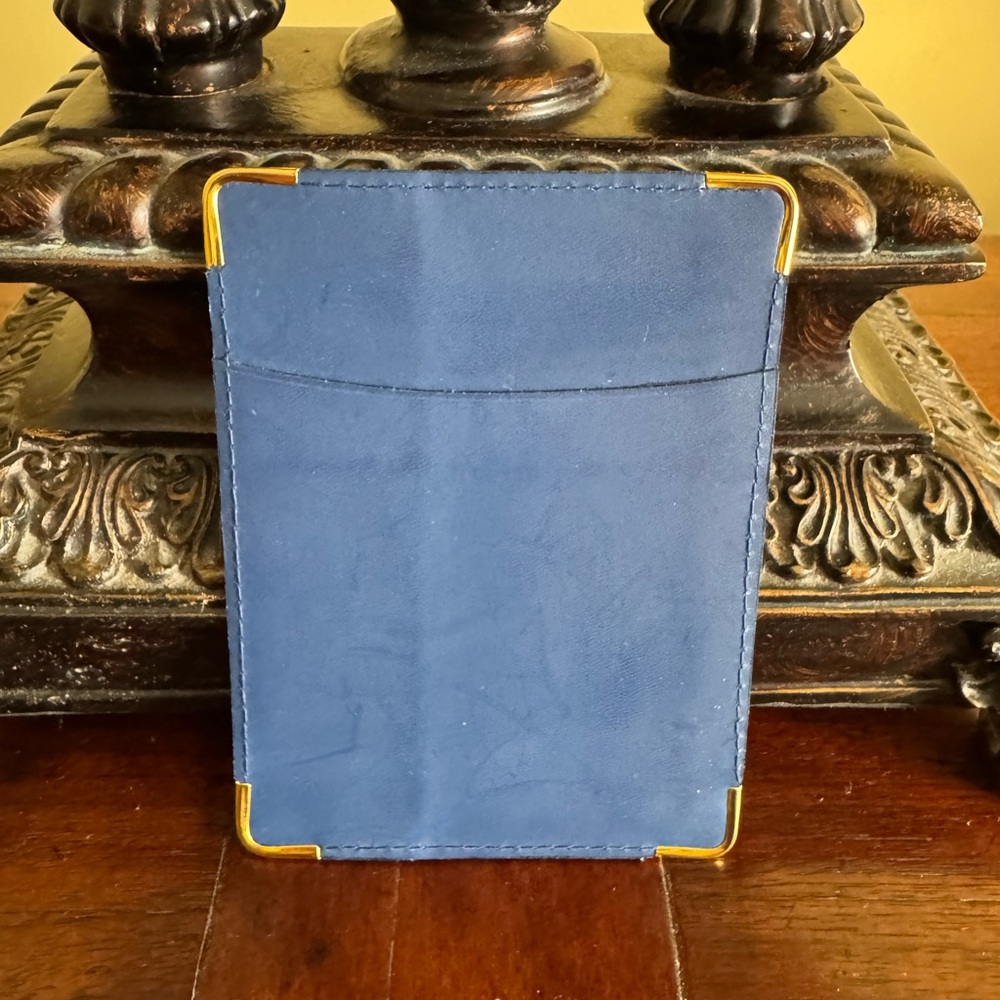 Original Rolex Blue leather Card Holder with Gold Accents - Picture 4 of 4